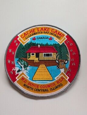 VINTAGE BSA Scouting America W.D. Boyce Council Cache Lake Patch XL